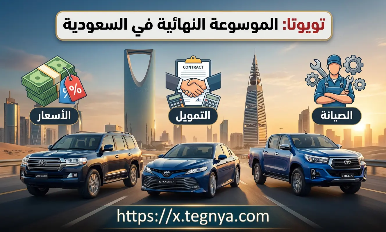 سيارات تويوتا: الموسوعة النهائية للأسعار، التمويل، والصيانة في السعودية
